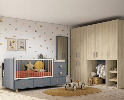 Chambre bébé convertible en chambre enfant et ado et armoire