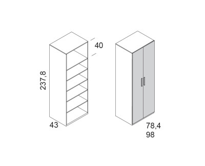 Armoire à 2 portes battantes