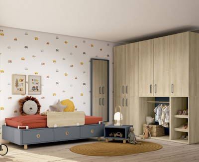 Chambre bébé convertible en chambre enfant et ado et armoire