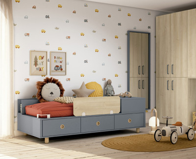 Lit bébé convertible en chambre enfant complète 3-en-1