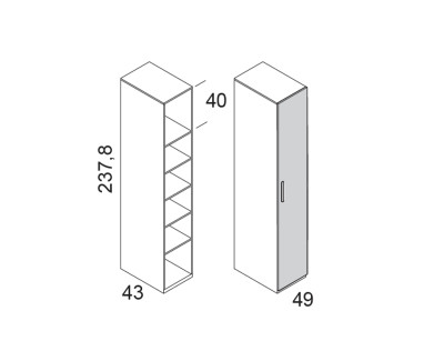 Armoire à 1 porte battante