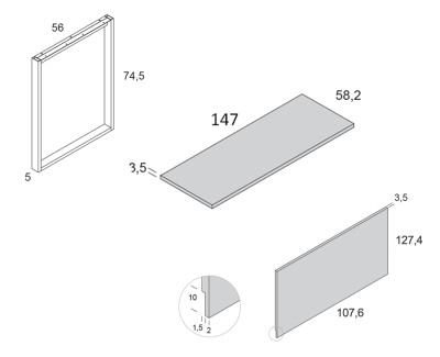 Bureau avec panneau de finition