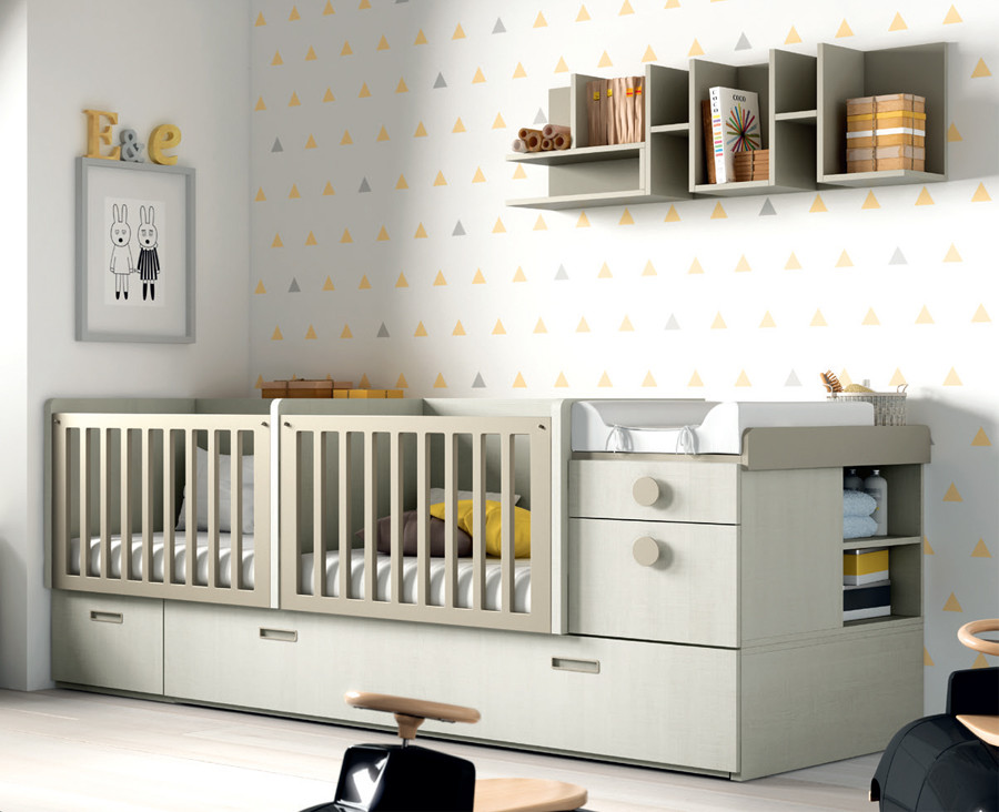 Chambre bébé avec lit évolutif jumeaux - Meubles Ros - UNNIQ Habitat