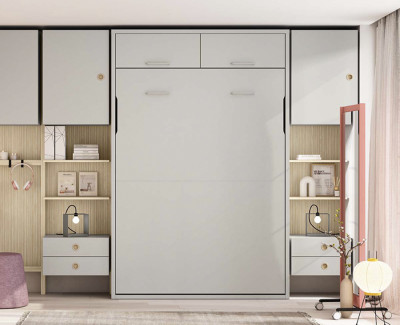 Lit escamotable vertical avec rangement supérieur