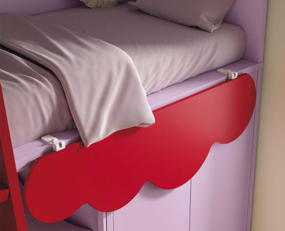 Lit superposé avec armoire à 2 portes et lit tiroir 