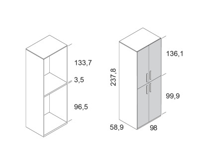 Armoire à 4 portes battantes