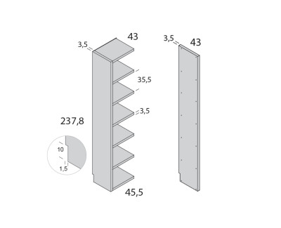 Meuble de finition avec étagères